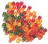 50 6mm Transparent Autumn Mix Round Glass Beads
